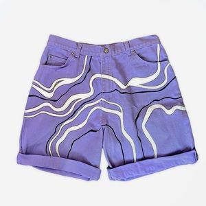 Hand Painted Custom Vintage Arizona Lavender Cut off Shorts